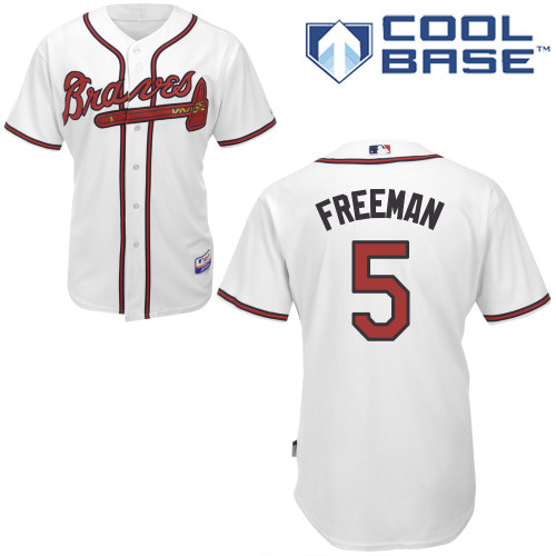 Atlanta Braves #5 Freeman White Authentic Personalized Home Jersey Atlanta Braves #5 Freeman White Authentic Personalized Home Jersey