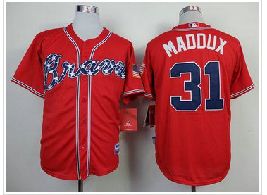 Atlanta Braves #31 Greg Maddux Red Cool Base Stitched Baseball Jersey Atlanta Braves #31 Greg Maddux Red Cool Base Stitched Baseball Jersey