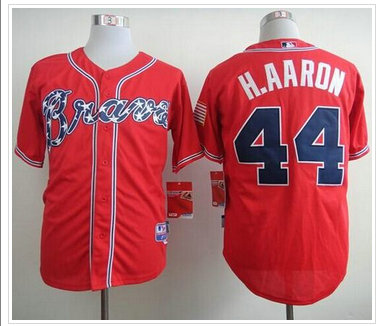 Atlanta Braves #44 Hank Aaron Red Cool Base Stitched Baseball Jersey Atlanta Braves #44 Hank Aaron Red Cool Base Stitched Baseball Jersey