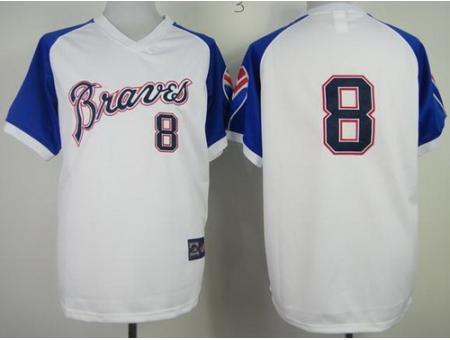 Atlanta Braves 8 Upton White 1974 Throwback MLB Jerseys Atlanta Braves 8 Upton White 1974 Throwback MLB Jerseys