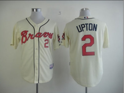 Atlanta Braves 2 B.J. Upton Cream Cool Base MLB Jerseys Atlanta Braves 2 B.J. Upton Cream Cool Base MLB Jerseys