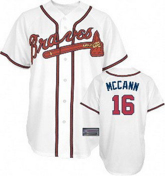Atlanta Braves 16 Mccann white Jersey Atlanta Braves 16 Mccann white Jersey
