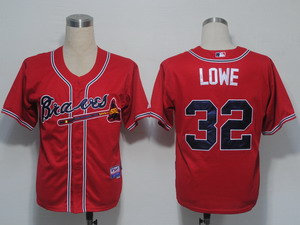 Atlanta Braves 32 Lowe Red Cool Base Atlanta Braves 32 Lowe Red Cool Base