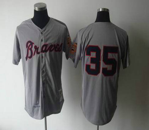 Atlanta Braves 35 Phil Niekro grey throwback jerseys Atlanta Braves 35 Phil Niekro grey throwback jerseys