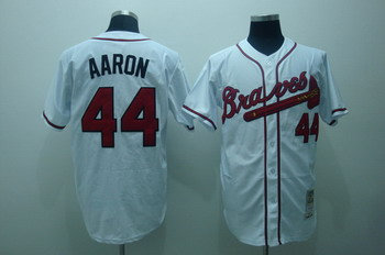 Atlanta Braves 44 Hank aaron white jerseys Mitchell and ness Atlanta Braves 44 Hank aaron white jerseys Mitchell and ness