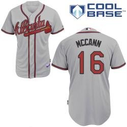 MLB Atlanta Braves 16# McCann grey cool base jerseys
