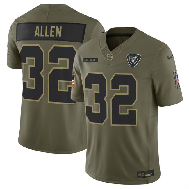Men's Las Vegas Raiders #32 Marcus Allen Olive 2025 F.U.S.E. Salute to Service Limited Stitched Football Jersey Men's Las Vegas Raiders #32 Marcus Allen Olive 2025 F.U.S.E. Salute to Service Limited Stitched Football Jersey