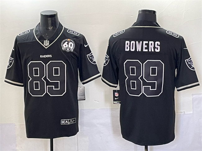Men's Las Vegas Raiders #89 Brock Bowers Black Shadow Vapor Limited Stitched Jersey Men's Las Vegas Raiders #89 Brock Bowers Black Shadow Vapor Limited Stitched Jersey