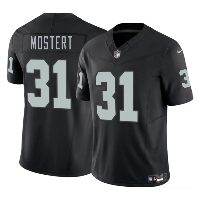 Men's Las Vegas Raiders #31 Raheem Mostert Black 2025 F.U.S.E. Vapor Stitched Football Jersey Men's Las Vegas Raiders #31 Raheem Mostert Black 2025 F.U.S.E. Vapor Stitched Football Jersey