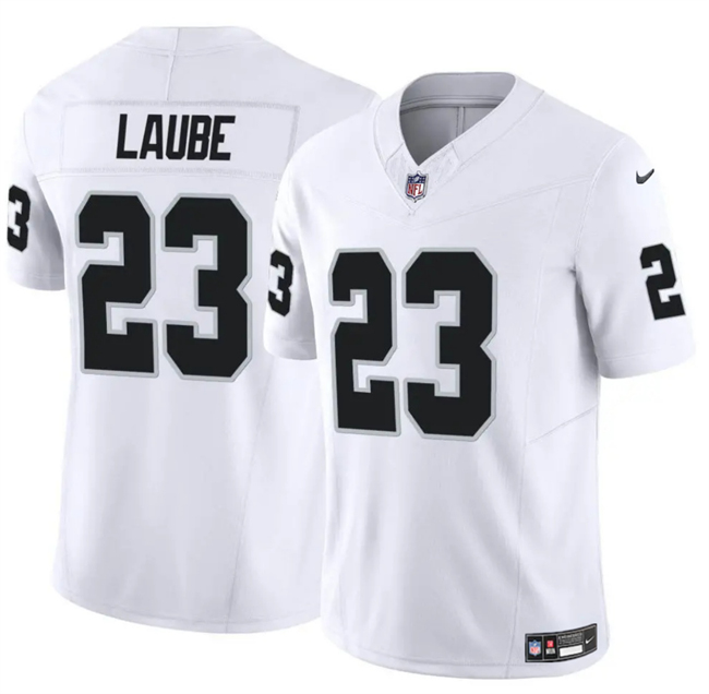 Men's Las Vegas Raiders #23 Dylan Laube White F.U.S.E Vapor Stitched Football Jersey Men's Las Vegas Raiders #23 Dylan Laube White F.U.S.E Vapor Stitched Football Jersey
