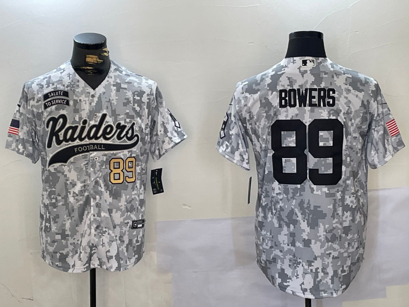 Men's Las Vegas Raiders #89 Brock Bowers 2024 Arctic Camo Salute To Service Stitched Baseball Jersey 3 Men's Las Vegas Raiders #89 Brock Bowers 2024 Arctic Camo Salute To Service Stitched Baseball Jersey 3