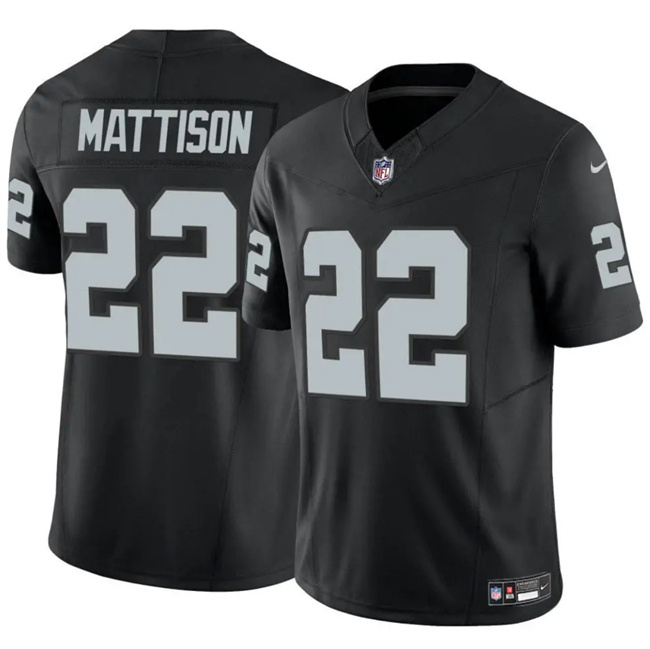 Men's Las Vegas Raiders #22 Alexander Mattison Black 2024 F.U.S.E Vapor Stitched Football Jersey Men's Las Vegas Raiders #22 Alexander Mattison Black 2024 F.U.S.E Vapor Stitched Football Jersey