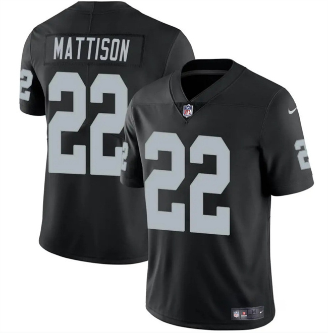 Men's Las Vegas Raiders #22 Alexander Mattison Black 2024 Vapor Stitched Football Jersey Men's Las Vegas Raiders #22 Alexander Mattison Black 2024 Vapor Stitched Football Jersey