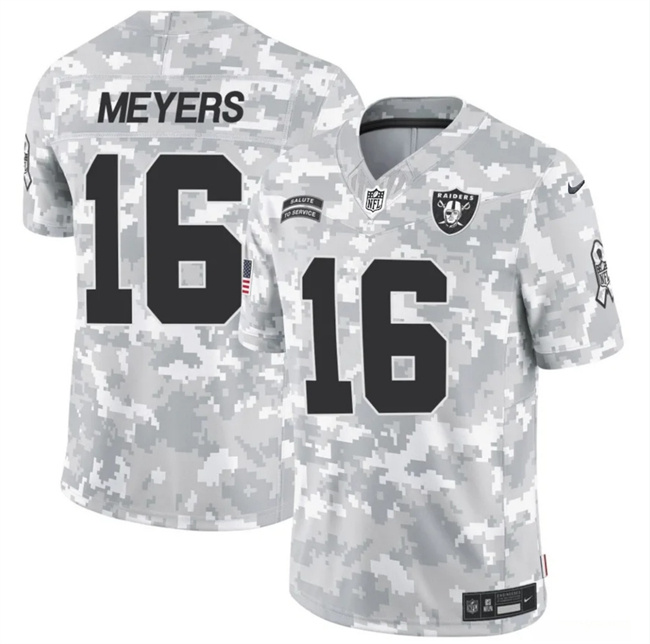 Men's Las Vegas Raiders #16 Jakobi Meyers 2024 F.U.S.E Arctic Camo Salute To Service Limited Stitched Football Jersey Men's Las Vegas Raiders #16 Jakobi Meyers 2024 F.U.S.E Arctic Camo Salute To Service Limited Stitched Football Jersey