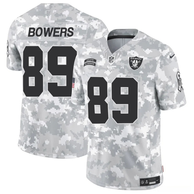 Men's Las Vegas Raiders #89 Brock Bowers 2024 F.U.S.E Arctic Camo Salute To Service Limited Stitched Football Jersey Men's Las Vegas Raiders #89 Brock Bowers 2024 F.U.S.E Arctic Camo Salute To Service Limited Stitched Football Jersey