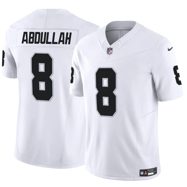 Men's Las Vegas Raiders #8 Ameer Abdullah White F.U.S.E Vapor Stitched Football Jersey Men's Las Vegas Raiders #8 Ameer Abdullah White F.U.S.E Vapor Stitched Football Jersey