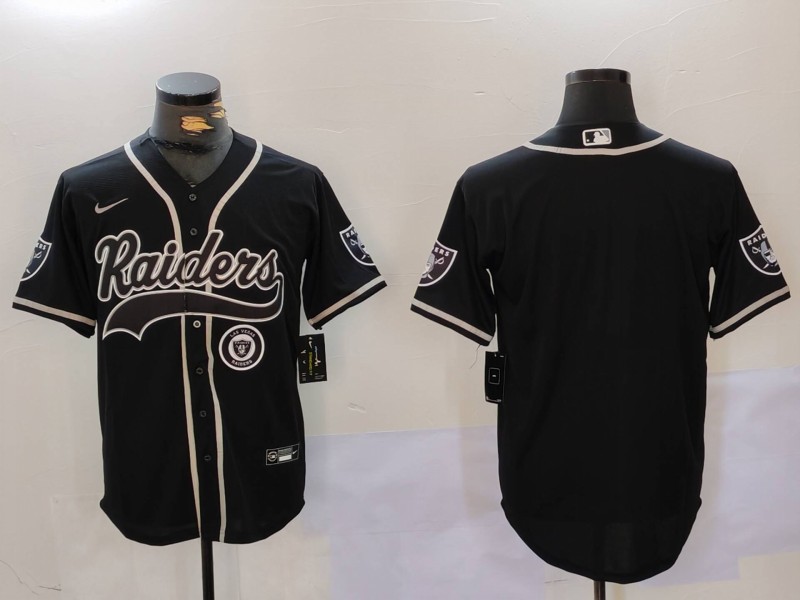 Men's Las Vegas Raiders Black Team Blank Patch Cool Base Stitched Baseball Jersey 001 Men's Las Vegas Raiders Black Team Blank Patch Cool Base Stitched Baseball Jersey 001