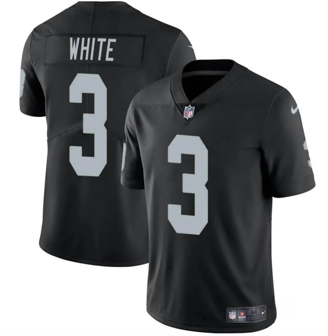 Men's Las Vegas Raiders #3 Zamir White Black 2024 Vapor Stitched Football Jersey Men's Las Vegas Raiders #3 Zamir White Black 2024 Vapor Stitched Football Jersey