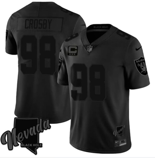 Men's Las Vegas Raiders #98 Maxx Crosby Balck 3-Star C Patch Vapor Untouchable Stitched Football Jersey Men's Las Vegas Raiders #98 Maxx Crosby Balck 3-Star C Patch Vapor Untouchable Stitched Football Jersey