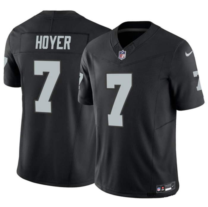Men's Las Vegas Raiders #7 Brian Hoyer Black 2023 F.U.S.E Vapor Untouchable Stitched Football Jersey Men's Las Vegas Raiders #7 Brian Hoyer Black 2023 F.U.S.E Vapor Untouchable Stitched Football Jersey