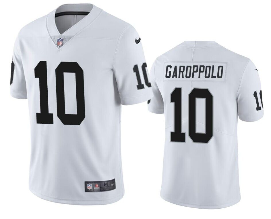 Men's Las Vegas Raiders #10 Jimmy Garoppolo White Vapor Untouchable Stitched Football Jersey Men's Las Vegas Raiders #10 Jimmy Garoppolo White Vapor Untouchable Stitched Football Jersey
