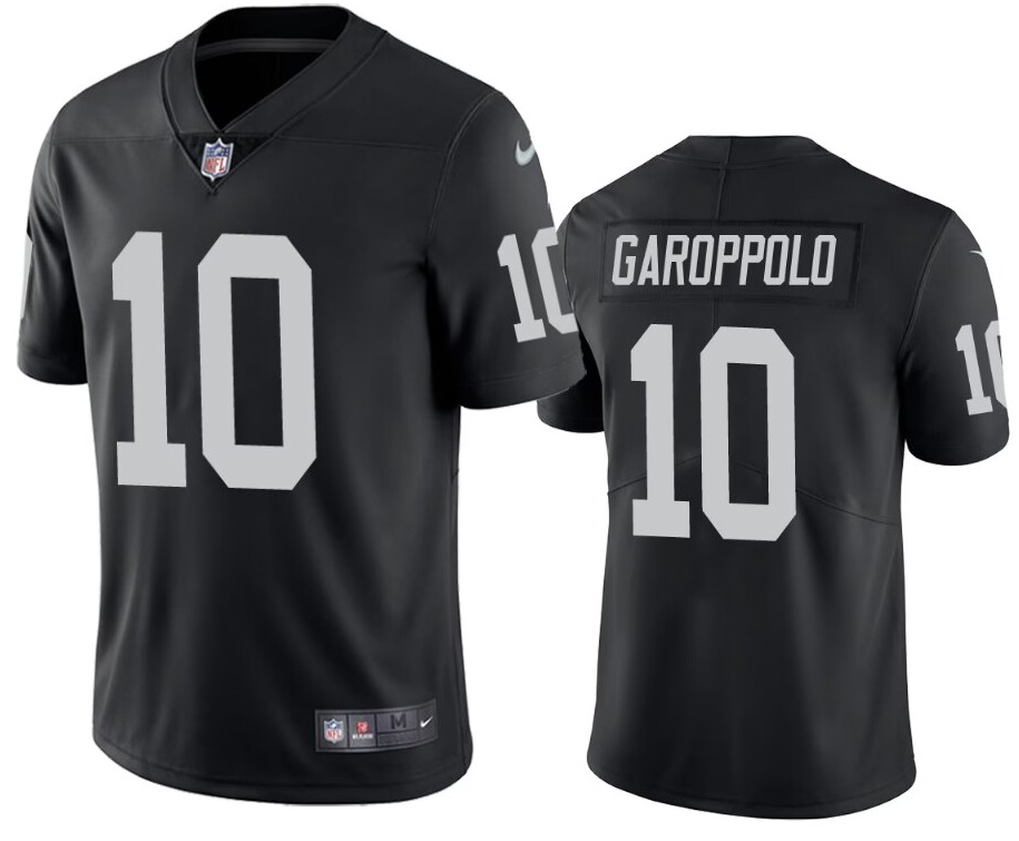 Men's Las Vegas Raiders #10 Jimmy Garoppolo Black Vapor Untouchable Stitched Football Jersey Men's Las Vegas Raiders #10 Jimmy Garoppolo Black Vapor Untouchable Stitched Football Jersey