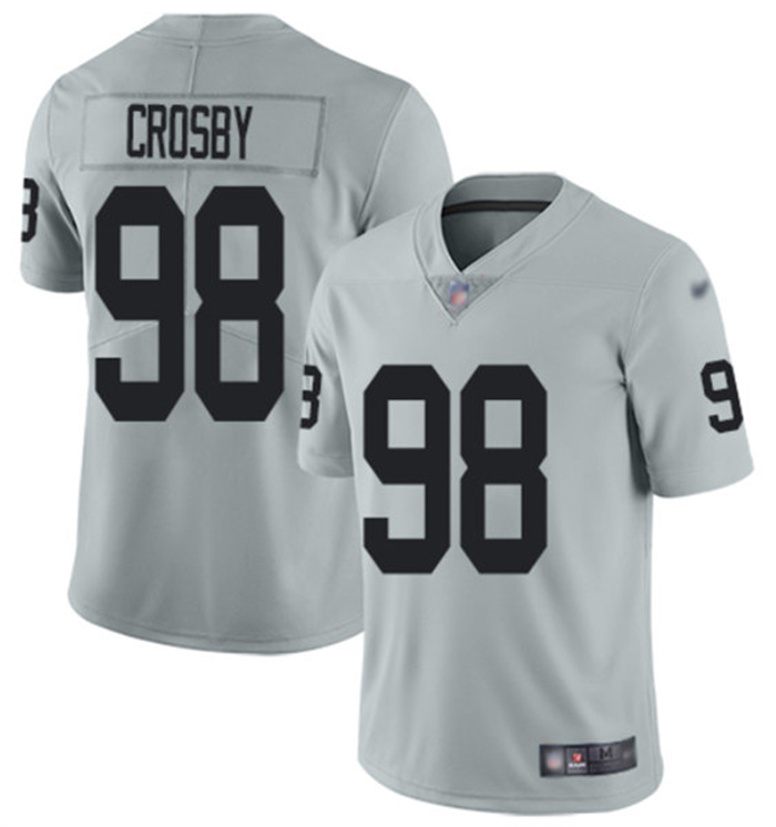 Men's Las Vegas Raiders #98 Maxx Crosby Grey Vapor Untouchable Limited Stitched Jersey Men's Las Vegas Raiders #98 Maxx Crosby Grey Vapor Untouchable Limited Stitched Jersey