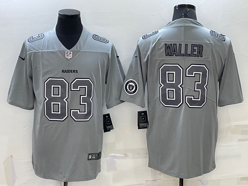 Men's Las Vegas Raiders #83 Darren Waller Grey Atmosphere Fashion Stitched Jersey Men's Las Vegas Raiders #83 Darren Waller Grey Atmosphere Fashion Stitched Jersey