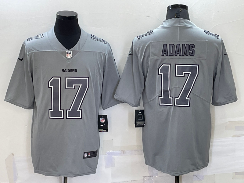 Men's Las Vegas Raiders #17 Davante Adams Grey Atmosphere Fashion Stitched Jersey Men's Las Vegas Raiders #17 Davante Adams Grey Atmosphere Fashion Stitched Jersey
