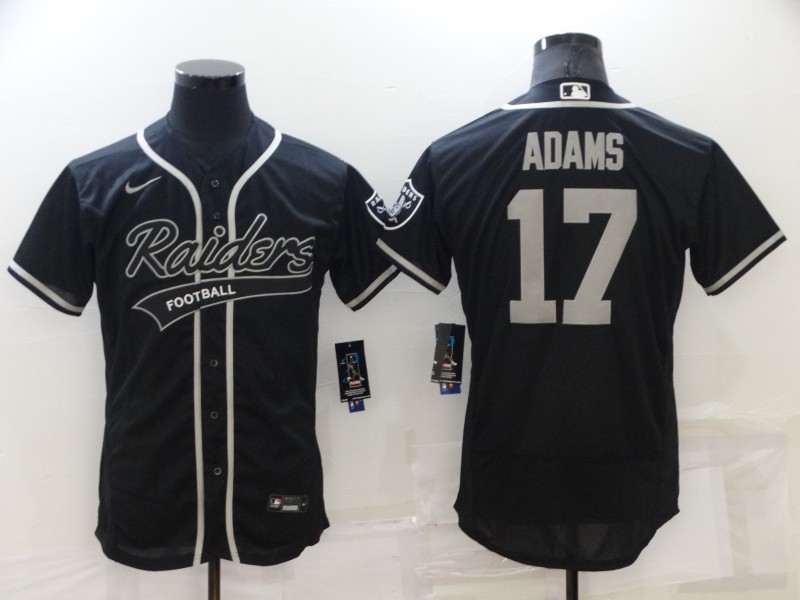 Men's Las Vegas Raiders #17 Davante Adams Black Flex Base Stitched Jersey Men's Las Vegas Raiders #17 Davante Adams Black Flex Base Stitched Jersey