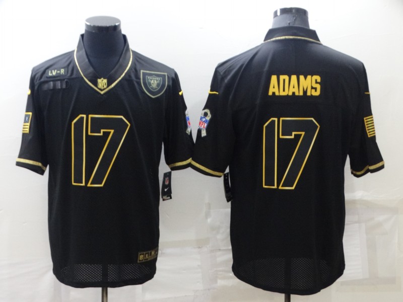 Men's Las Vegas Raiders #17 Davante Adams Black Gold Salute To Service Limited Stitched Jersey Men's Las Vegas Raiders #17 Davante Adams Black Gold Salute To Service Limited Stitched Jersey