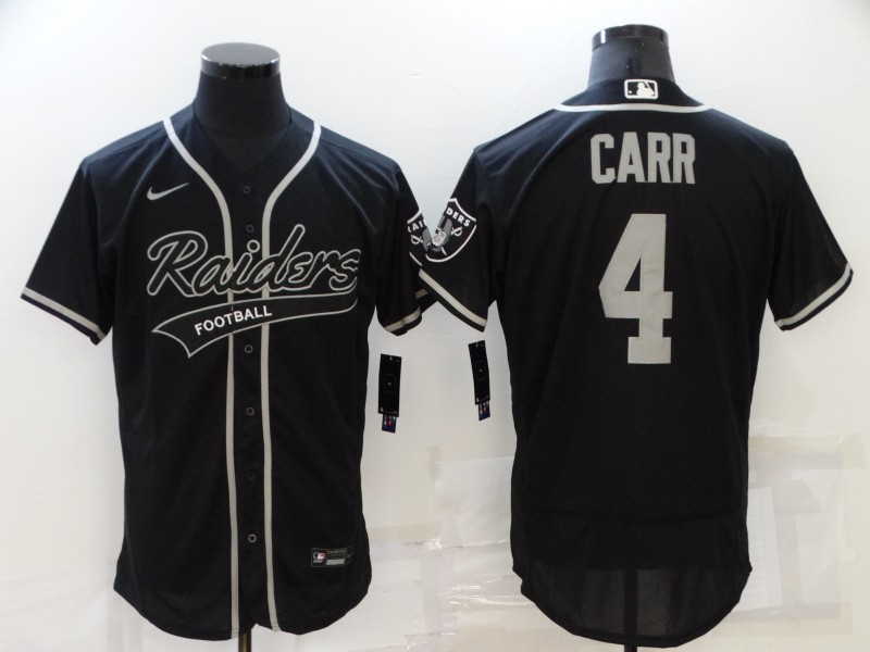 Men's Las Vegas Raiders #4 Derek Carr Black Flex Base Stitched Jersey Men's Las Vegas Raiders #4 Derek Carr Black Flex Base Stitched Jersey