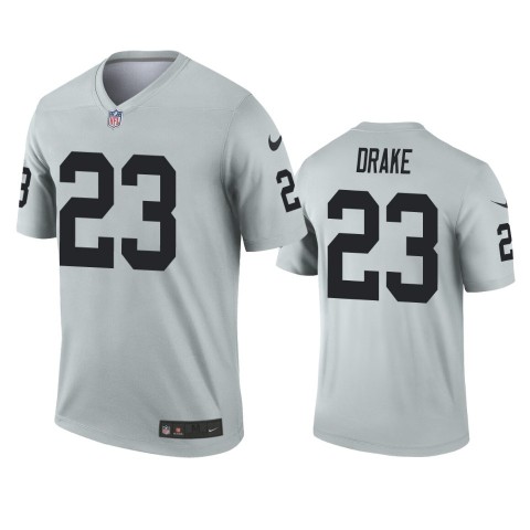 Men's Las Vegas Raiders #23 Kenyan Drake Silver Inverted Legend Nike Jersey Men's Las Vegas Raiders #23 Kenyan Drake Silver Inverted Legend Nike Jersey