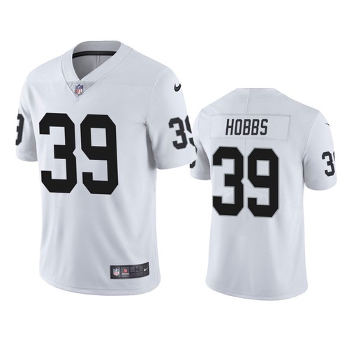 Men's Las Vegas Raiders #39 Nate Hobbs White Vapor Limited Jersey Men's Las Vegas Raiders #39 Nate Hobbs White Vapor Limited Jersey