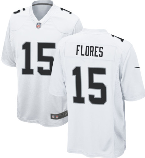 Men's Las Vegas Raiders 15 Tom Flores White Limited Jersey Men's Las Vegas Raiders 15 Tom Flores White Limited Jersey