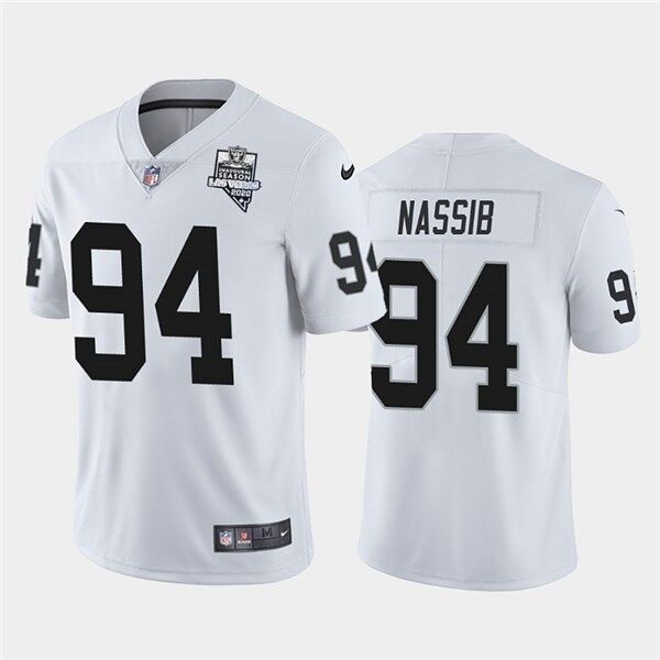 Las Vegas Raiders #94 Carl Nassib Vapor Limited Jersey White Inaugural Jersey Las Vegas Raiders #94 Carl Nassib Vapor Limited Jersey White Inaugural Jersey