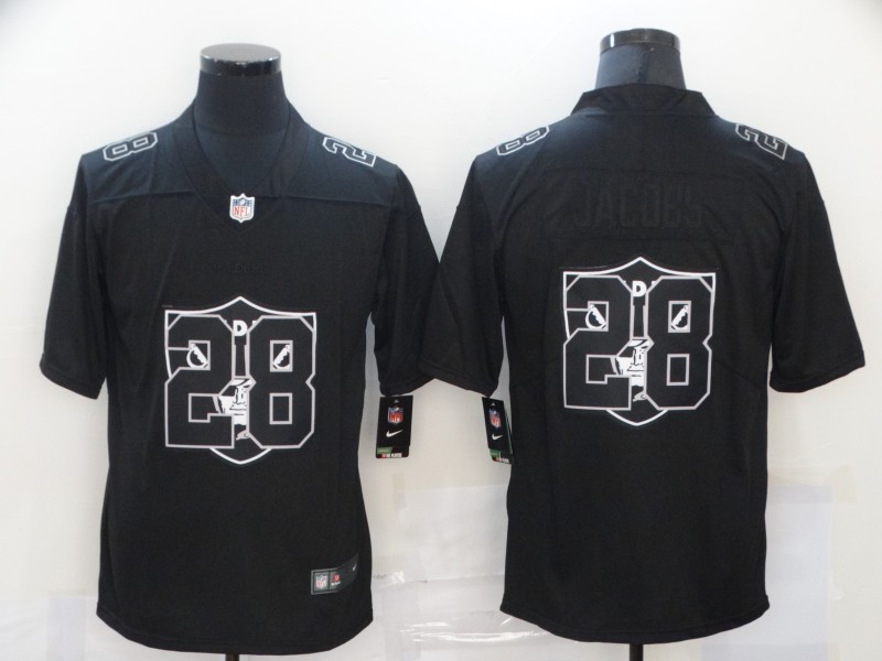 Nike Raiders 28 Josh Jacobs Black Shadow Logo Limited Jersey Nike Raiders 28 Josh Jacobs Black Shadow Logo Limited Jersey