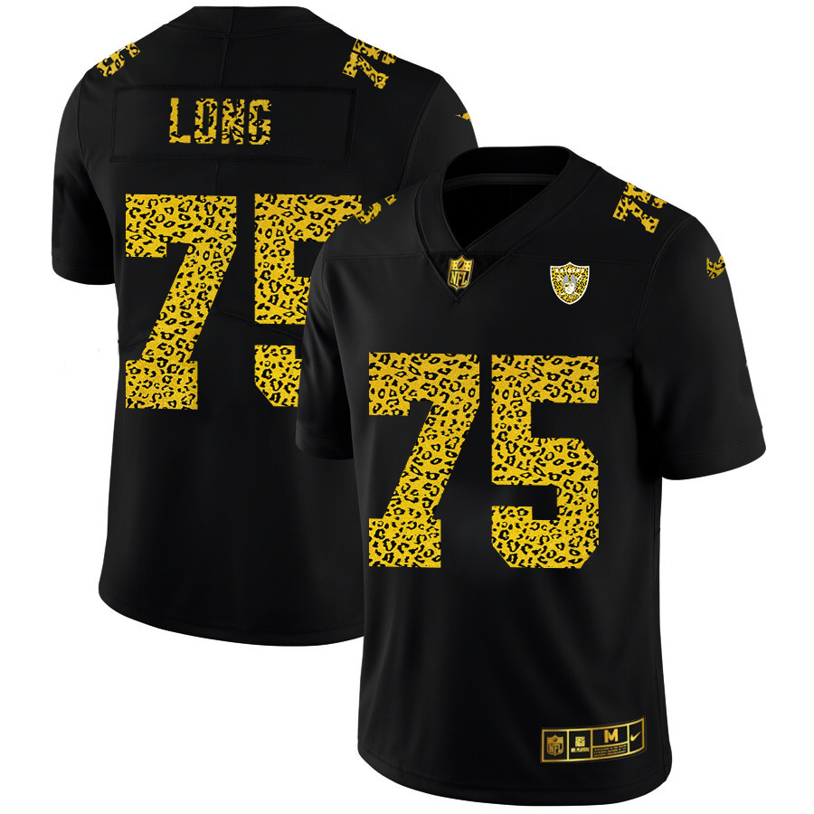 Las Vegas Raiders #75 Howie Long Men's Nike Leopard Print Fashion Vapor Limited NFL Jersey Black Las Vegas Raiders #75 Howie Long Men's Nike Leopard Print Fashion Vapor Limited NFL Jersey Black