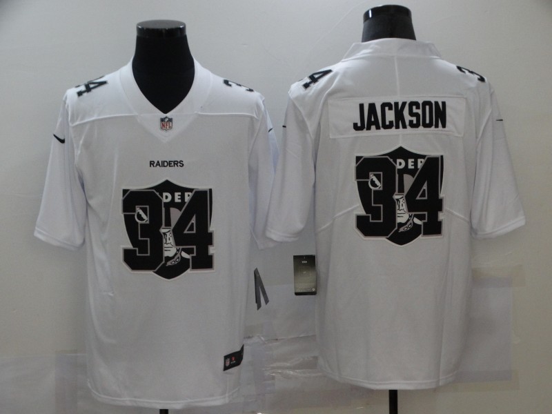 Nike Raiders 34 Bo Jackson White Shadow Logo Limited Jersey Nike Raiders 34 Bo Jackson White Shadow Logo Limited Jersey