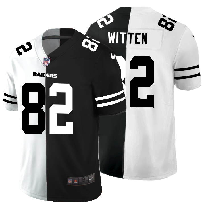 Las Vegas Raiders #82 Jason Witten Men's Black V White Peace Split Nike Vapor Untouchable Limited NFL Jersey Las Vegas Raiders #82 Jason Witten Men's Black V White Peace Split Nike Vapor Untouchable Limited NFL Jersey