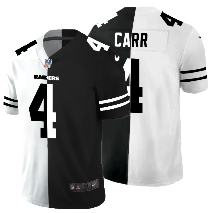 Las Vegas Raiders #4 Derek Carr Men's Black V White Peace Split Nike Vapor Untouchable Limited NFL Jersey Las Vegas Raiders #4 Derek Carr Men's Black V White Peace Split Nike Vapor Untouchable Limited NFL Jersey