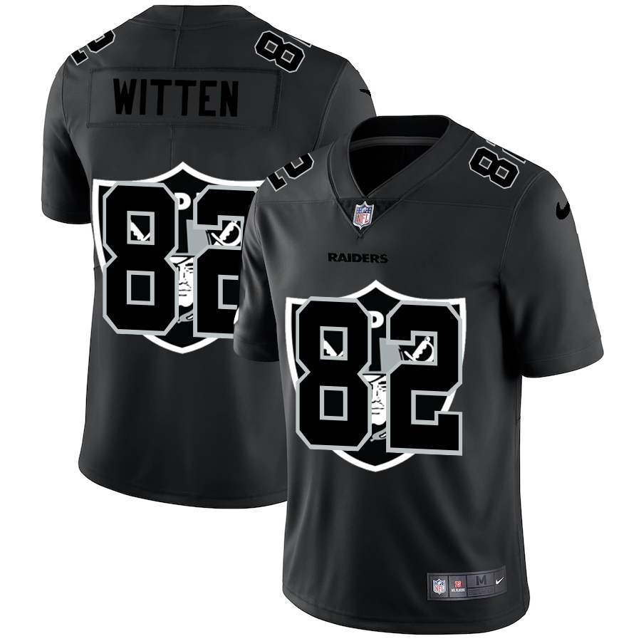 Las Vegas Raiders #82 Jason Witten Men's Nike Team Logo Dual Overlap Limited NFL Jersey Black Las Vegas Raiders #82 Jason Witten Men's Nike Team Logo Dual Overlap Limited NFL Jersey Black