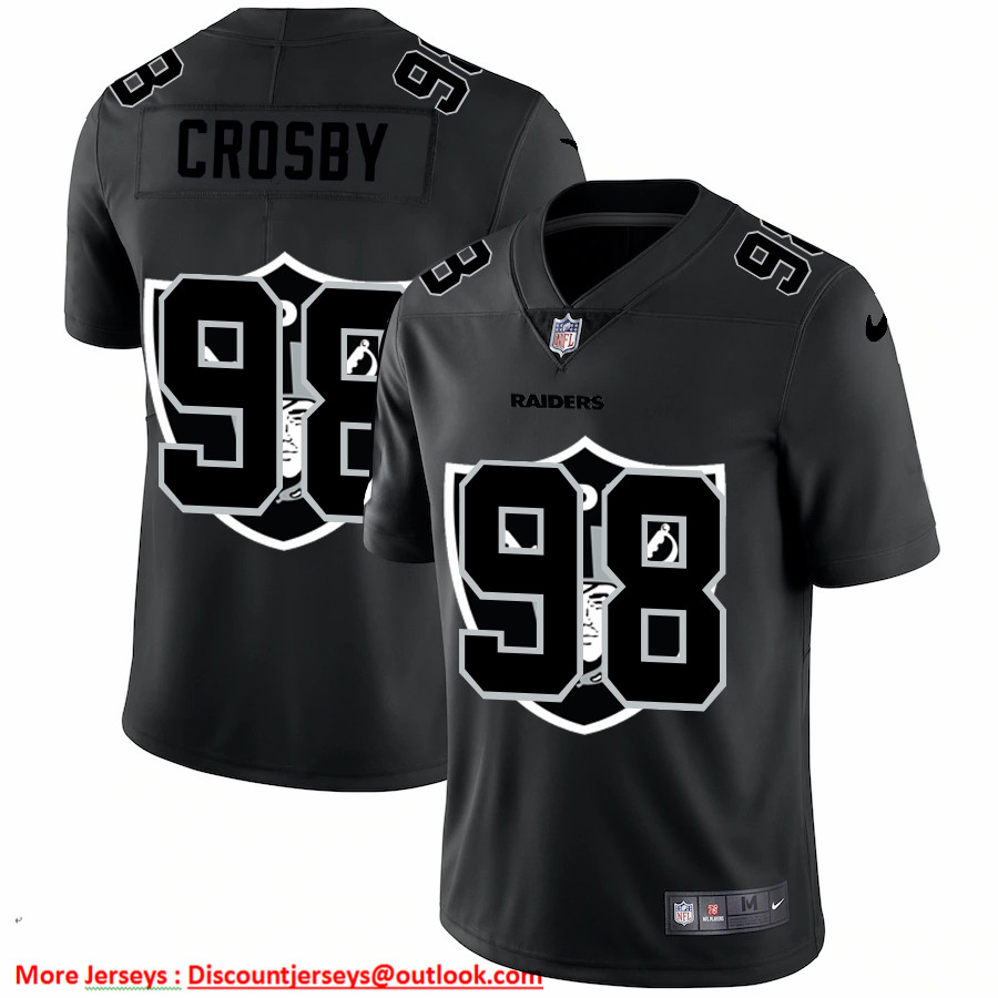 Las Vegas Raiders #98 Maxx Crosby Men's Nike Team Logo Dual Overlap Limited NFL Jersey Black Las Vegas Raiders #98 Maxx Crosby Men's Nike Team Logo Dual Overlap Limited NFL Jersey Black