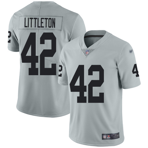 Nike Raiders #42 Cory Littleton Silver Men's Stitched NFL Limited Inverted Legend Jersey Nike Raiders #42 Cory Littleton Silver Men's Stitched NFL Limited Inverted Legend Jersey