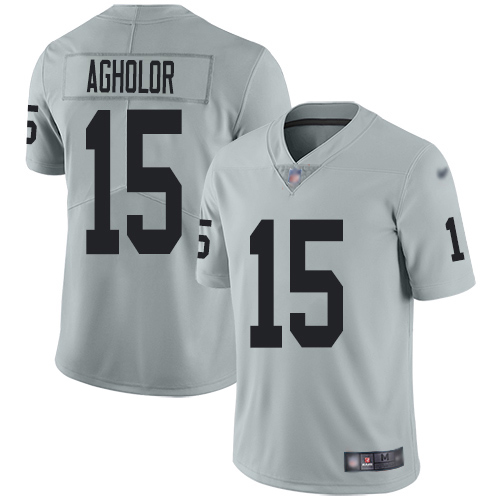 Nike Raiders #15 Nelson Agholor Silver Men's Stitched NFL Limited Inverted Legend Jersey Nike Raiders #15 Nelson Agholor Silver Men's Stitched NFL Limited Inverted Legend Jersey