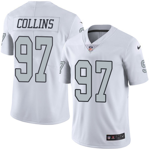 Nike Raiders #97 Maliek Collins White Men's Stitched NFL Limited Rush Jersey Nike Raiders #97 Maliek Collins White Men's Stitched NFL Limited Rush Jersey