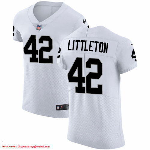 Nike Raiders #42 Cory Littleton White Men's Stitched NFL New Elite Jersey Nike Raiders #42 Cory Littleton White Men's Stitched NFL New Elite Jersey