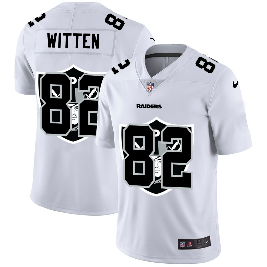 Las Vegas Raiders #82 Jason Witten White Men's Nike Team Logo Dual Overlap Limited NFL Jersey Las Vegas Raiders #82 Jason Witten White Men's Nike Team Logo Dual Overlap Limited NFL Jersey