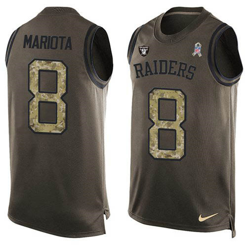 Nike Raiders #8 Marcus Mariota Green Men's Stitched NFL Limited Salute To Service Tank Top Jersey Nike Raiders #8 Marcus Mariota Green Men's Stitched NFL Limited Salute To Service Tank Top Jersey