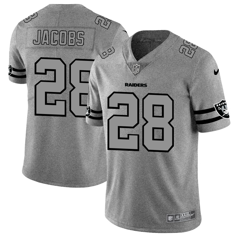 Las Vegas Raiders #28 Josh Jacobs Men's Nike Gray Gridiron II Vapor Untouchable Limited NFL Jersey Las Vegas Raiders #28 Josh Jacobs Men's Nike Gray Gridiron II Vapor Untouchable Limited NFL Jersey